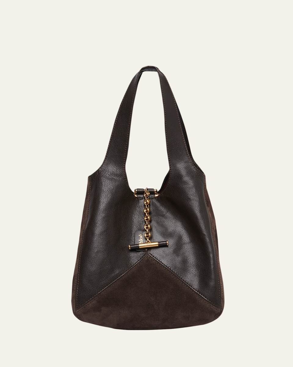 Balloon Patchwork Leather & Suede Tote Bag